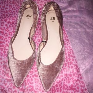 Pink Velvet Ballet flats